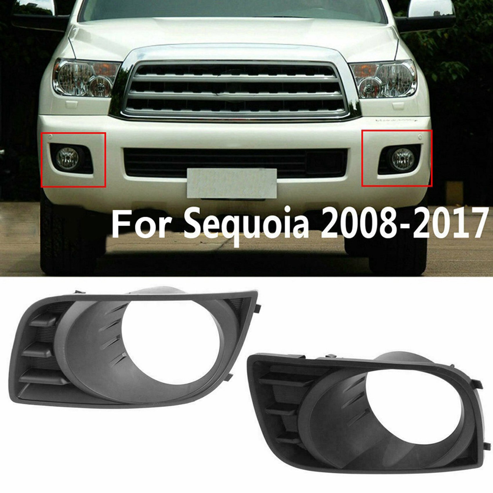 LKPCIGCXM 1Pair for Toyota Sequoia Fog Light Cover 2008-2017 Part Number:814820C021 814810C021. 