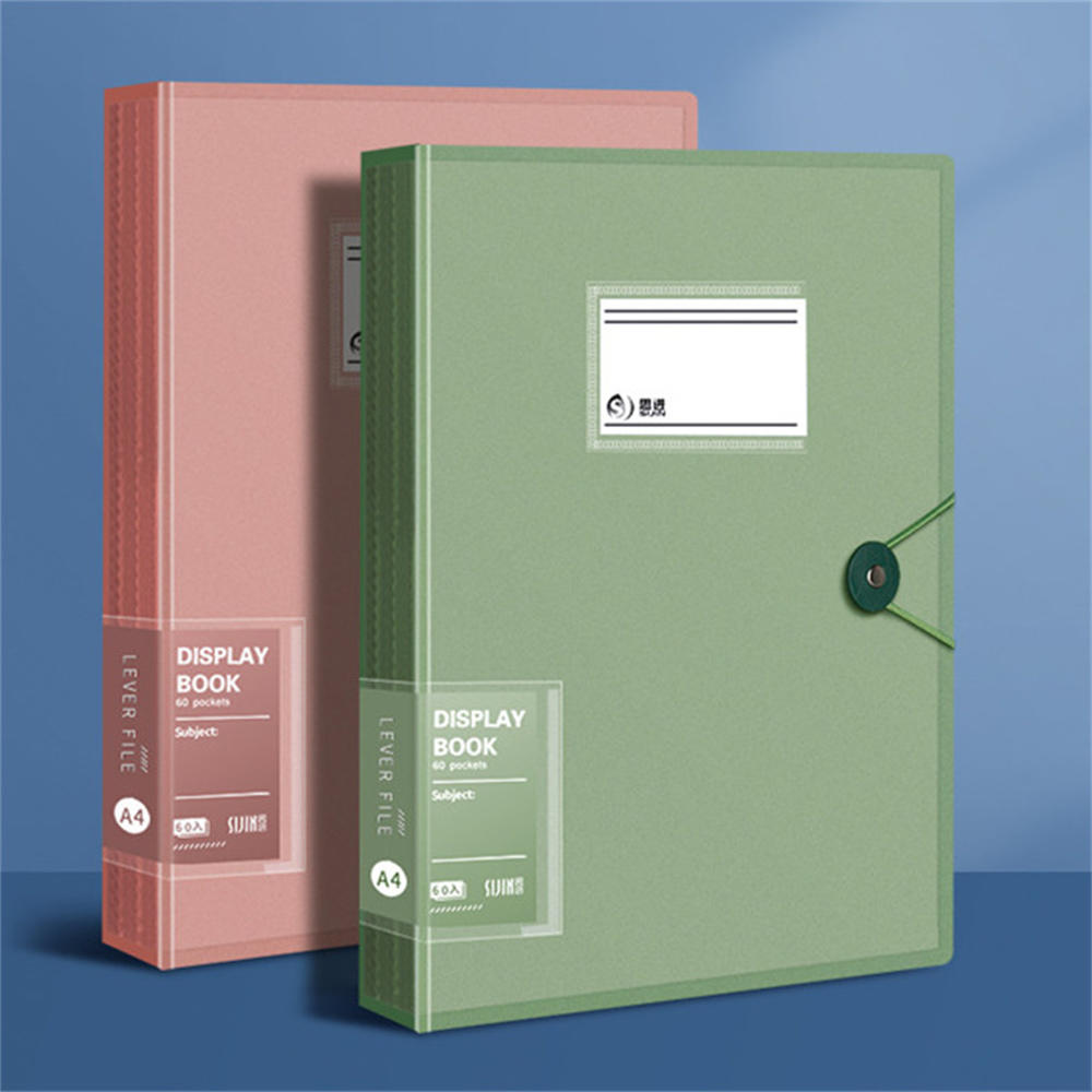 A4 File Folder Display Book Transparent Insert Paper Document Organizer Bag Office Supplies Stationery. 