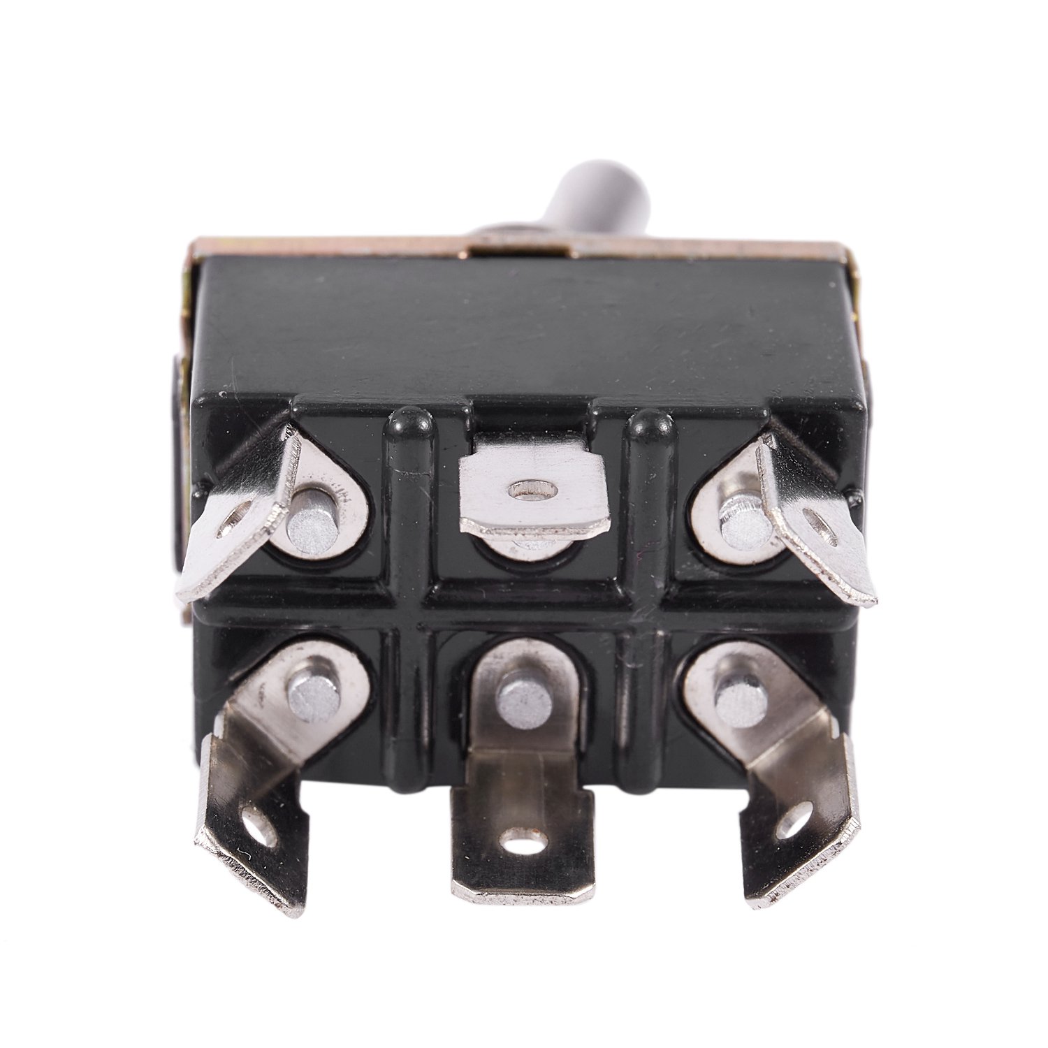 AC 250V/10A 125V/15A DPDT 6 Pins Toggle Switch Black+Silver. 