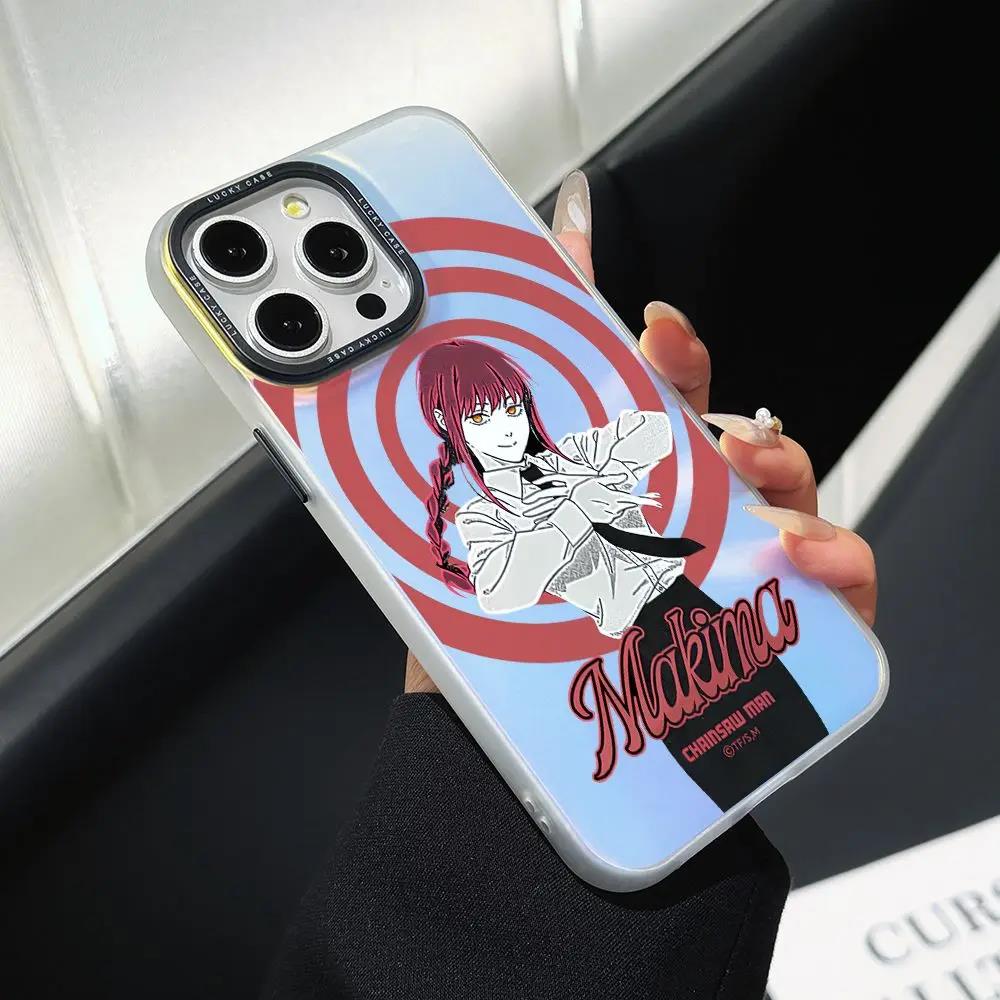 Chainsaw Man Pochita Phone Case for iPhone 16 15 14 Plus relax13 12 11 Pro Max X Xs XR 8 7 Gradient Color IMD Hard Cover. 