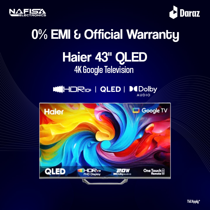 Haier 43" QLED 4K Google TV (H43S80GUX) with Free Delivery