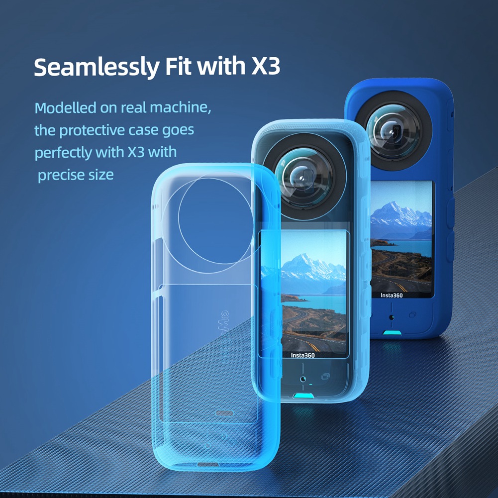 Protective Case for Insta 360 X3 Camera Silicone Case, Black. 
