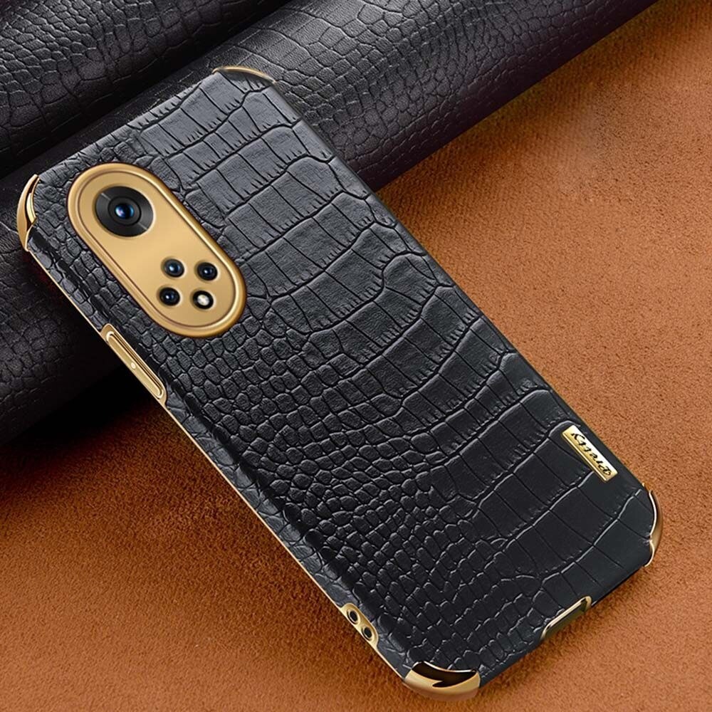 xprmy for Huawei Nova 9 Pro/Honor 50 Pro Phone Case Electro Plating Crocodile Pattern 3D Camera TPU Soft Shell Anti Drop Back Cover"