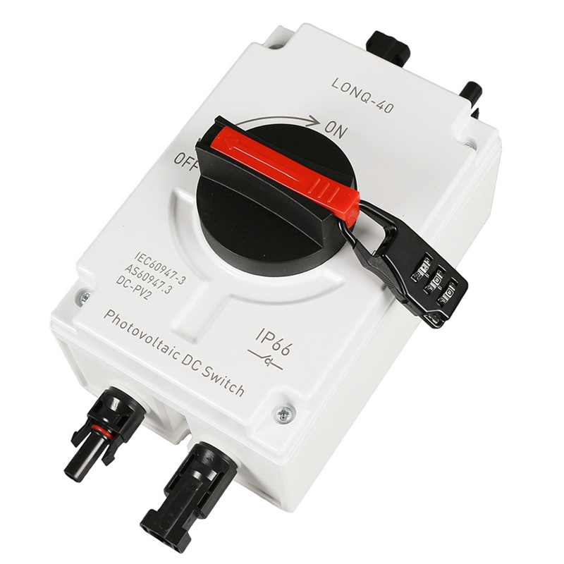 1Set PV Solar Photovoltaic Disconnect Switch, LONQ-40 DC Isolator Solar Switch 32A 4P. 