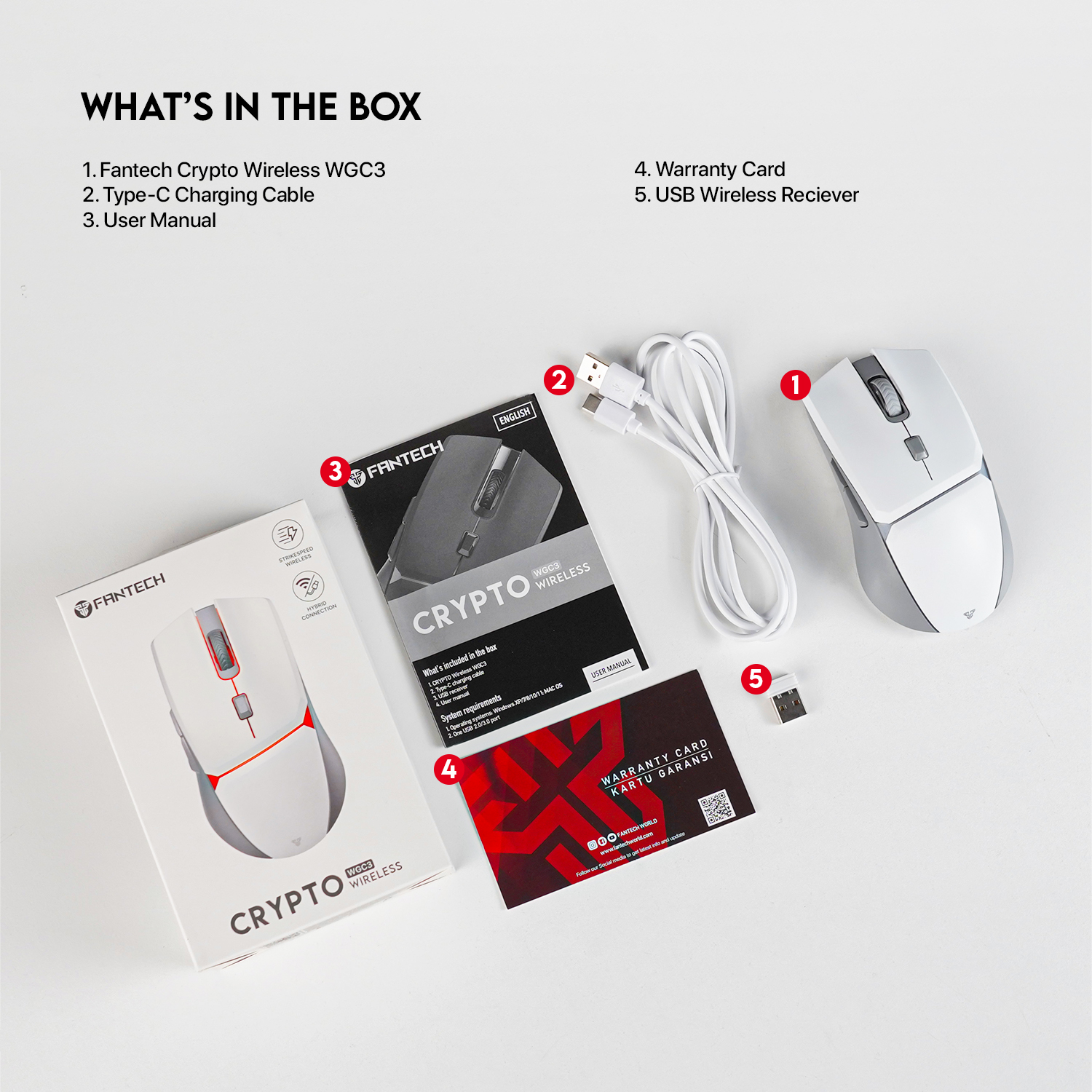 FANTECH WGC3 CRYPTO Wired And Wireless Gaming Mouse Pixart 3325 And 10000 DPI Mouse Poling 1000Hz Macro 6 Button Mice. 