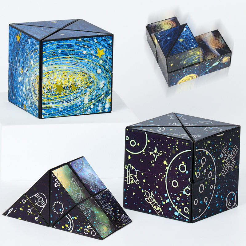 Star Sequin Folding Shape Shifting Box Infinity Cube Toy Partial Thinking Exercise Infinite Magic Cube Puzzle Fidget Stress Cubes. 