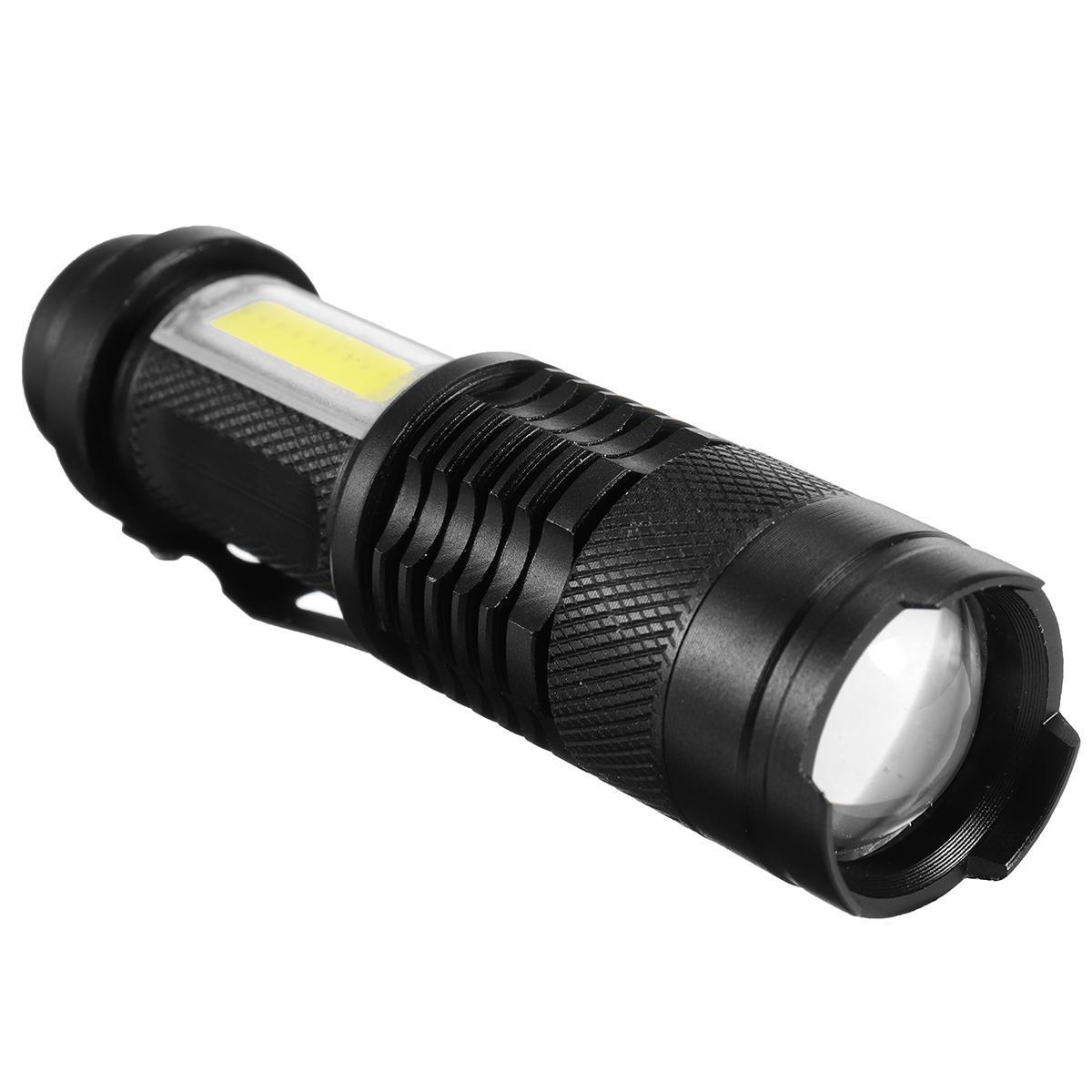 Zoom 10000 LM Q5 + COB LED Mini Flashlight 14500 4 Modes Pocket Torch Lantern. 