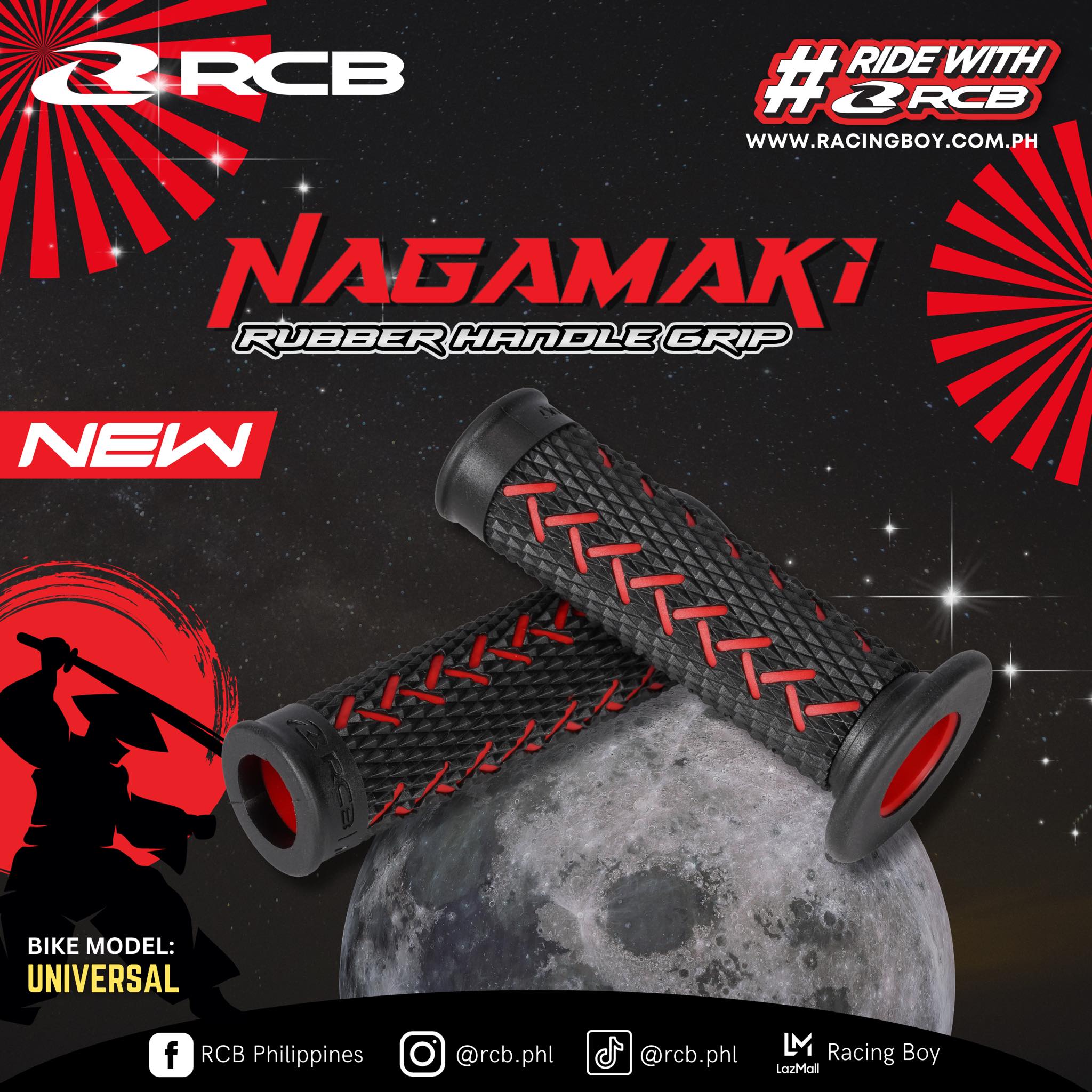 RCB NAGAMAKI GRIP SAMURAI INSPIRED DESIGN VIBRATION ABSORPTION DURABLE SINGLE & DUAL TONE GRIP 1 PAIR