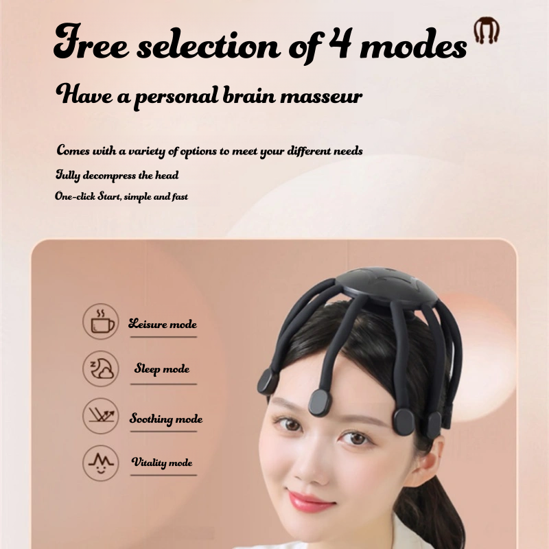 200PCS Octopus head massager intelligent multi-dimensional vibration scalp relax sleep dredge decompression massage instrument. 