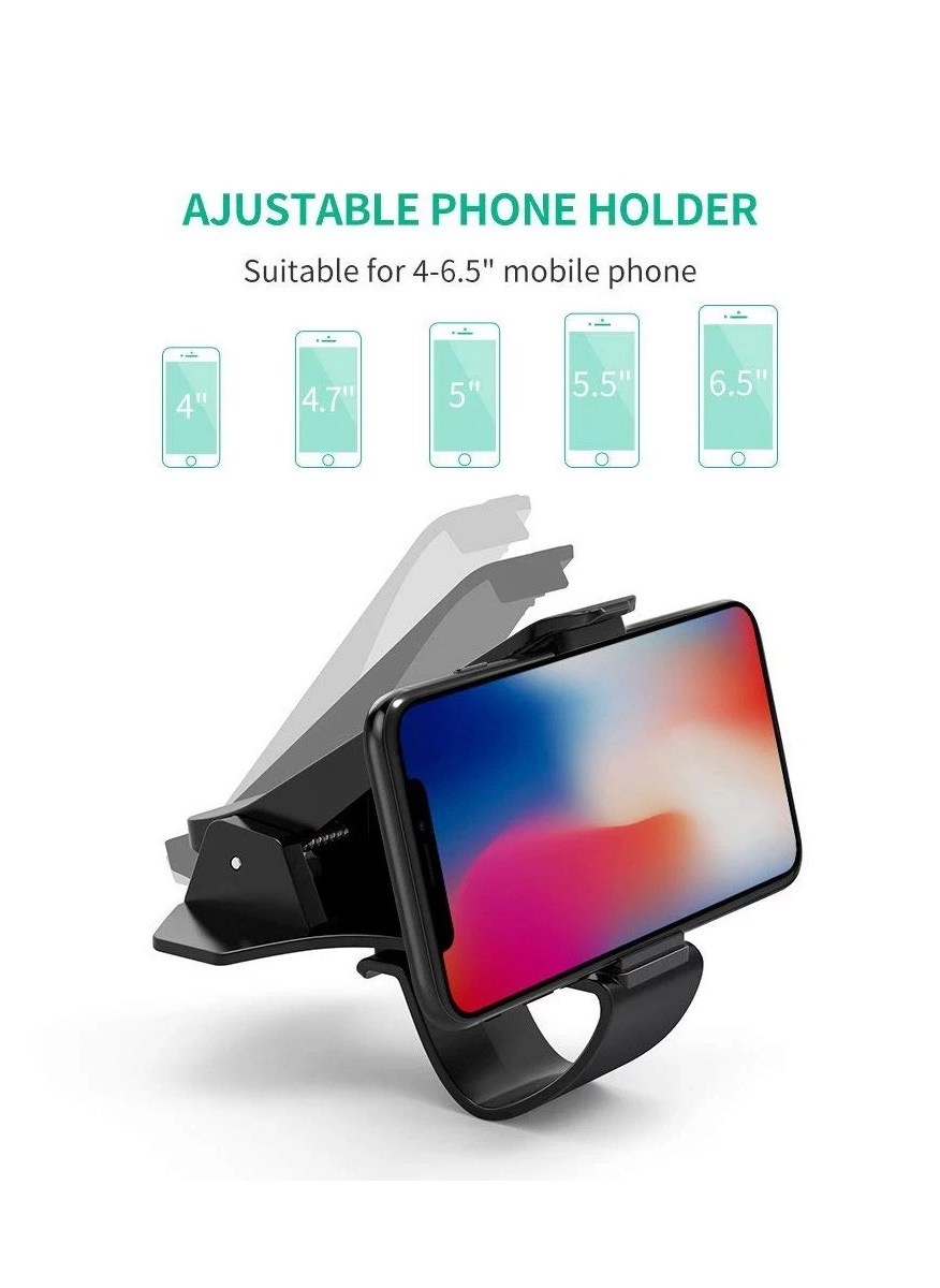 UGREEN LP136 (40998) Dashboard Snap Clip Phone Holder - Suitable for Dashboard Edge - Suitable for 4-6.5 inch mobile phone - Non-slip silicone - High-temperature resistance. 