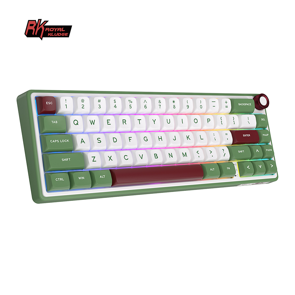 RK Royal Kludge R65 Wired Gaming Keyboard Gasket Hot Swapple Mechanical Keyboard PBT Keycaps RGB Custom Keyboard with Volume Knob for PC. 