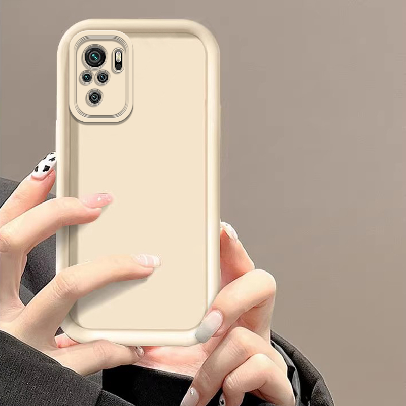 Tokifu For Redmi Note 10  New Angel Eye Staircase Silicone Protective Case Solid Color Series All Inclusive Anti Drop Soft Case. 