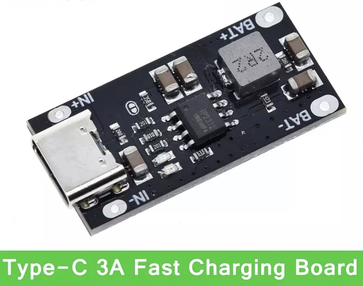 Usb Type C 3A High Current Ip2312 Polymer Ternary Lithium Battery Quick Fast Charging Board Charger Module Smart Home Replace Tp4056 Eta4096 - Solar Panel. 