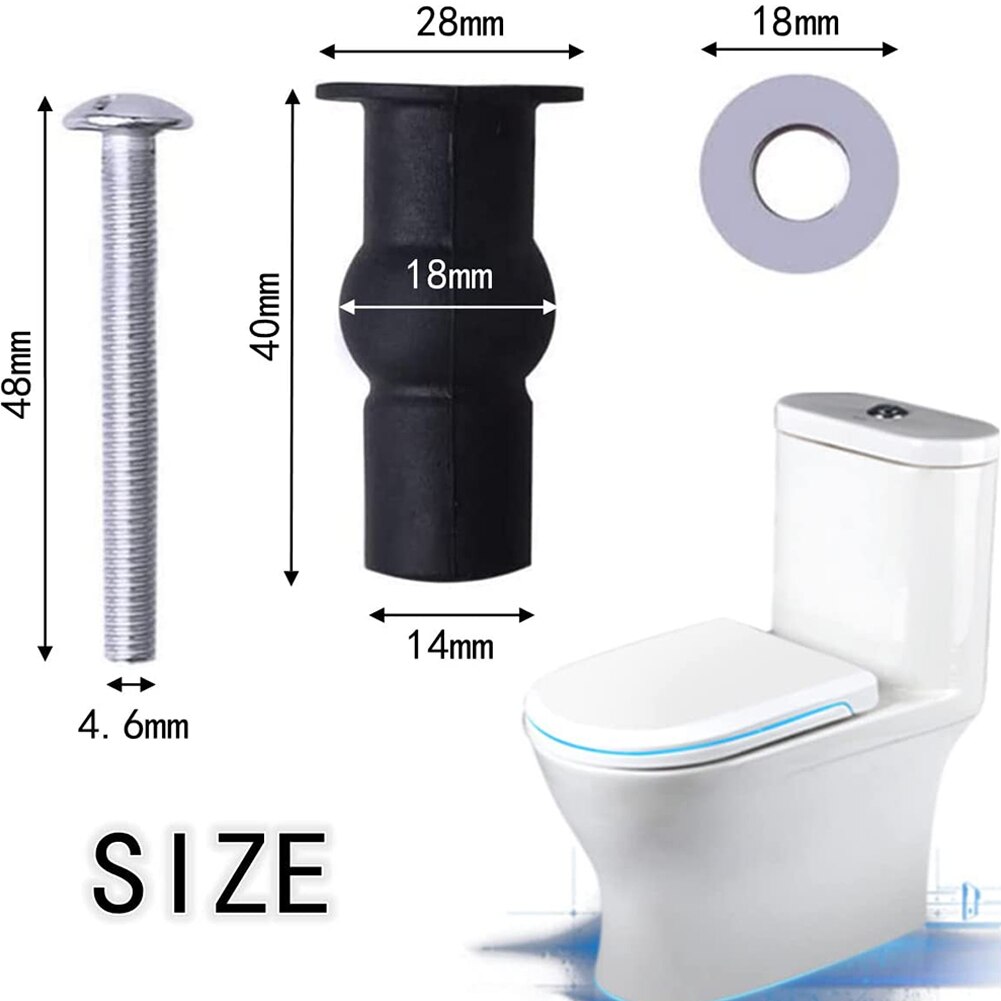 2PCS Universal Toilet Seat Fixings Fix Expanding Rubber Top Nuts Screws For Toilet Seat Top Fix Toilet Seat Screws Nut Cover Lid. 