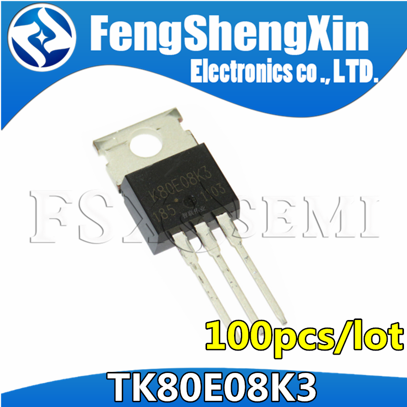 100pcs K80E08K3 TO-220 TK80E08K3 TO220 Transistor. 