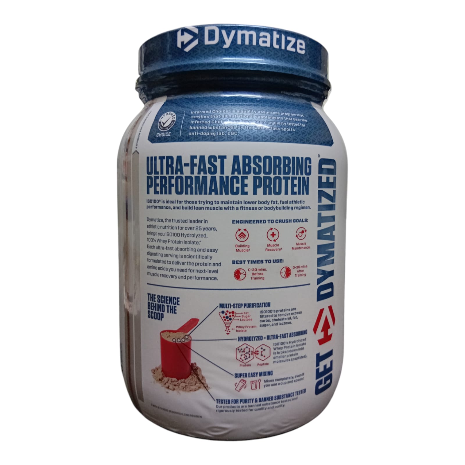 Dymatize ISO 100 Gourmet Chocolate Protein Powder -1.43 lb / 650g. 