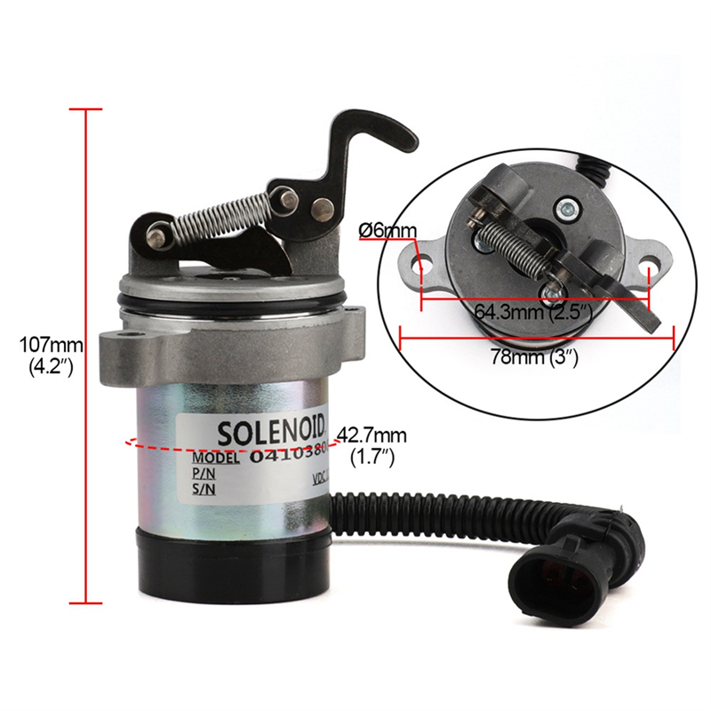 5X for Deutz Fuel Shut Off Solenoid 04103812 04103808 F3L F3M F4L F4M 1011 2011