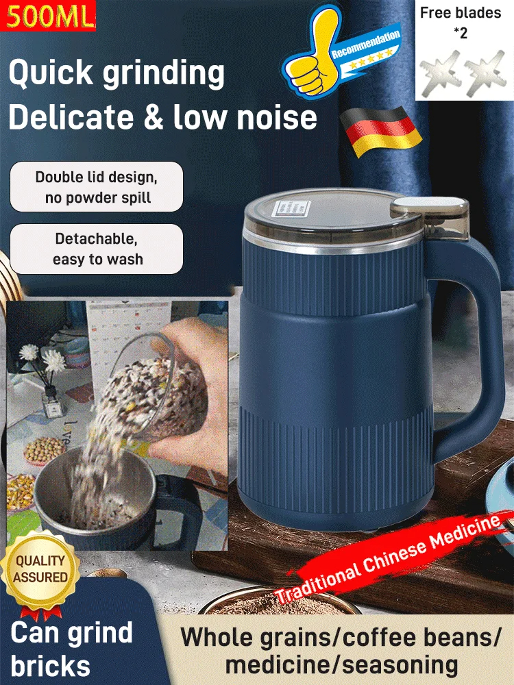 Household Small Powder Grinding Machine Grain Mills Herb Spice Grinder Electric Coffee Grinder 304 Food Grade Stainless Steel Blade-Best Rate. 