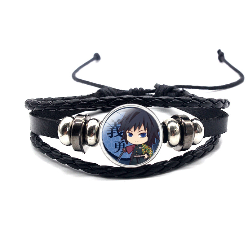 European and American cross-border hand-woven ghost blade time gem adjustable bracelet bracelet animation cowhide. 