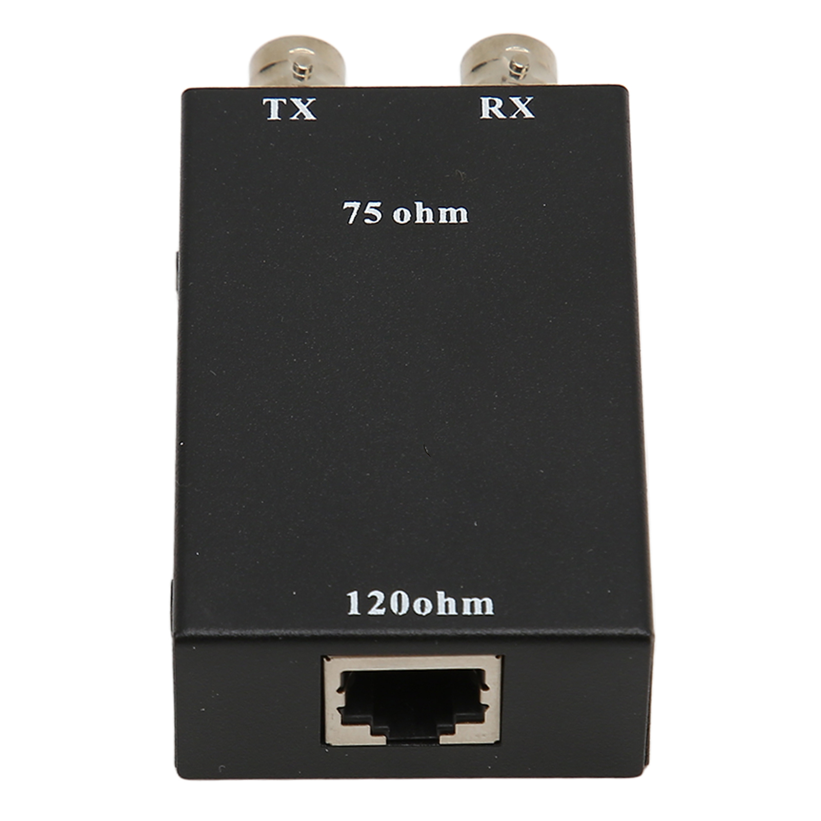 75ohm BNC To 12ohm RJ45 Ethernet Adapter, 2.048Mbps Metal Housing BNC To RJ45 Converter G.703 Balanced To Unbalanced for Road Traffic Monitoring System. 
