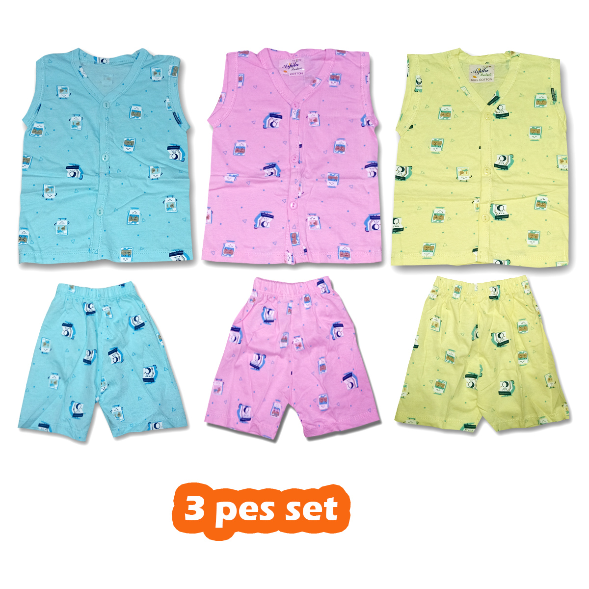 3 Pieces set Multi Color Cotton newborn Baby Magi T-shirt Set By Any Color- Comfortable And Stylish - Premium Quality