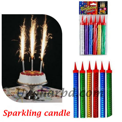 Sparkle candle 3 pieces use for cake birthday and other party. 