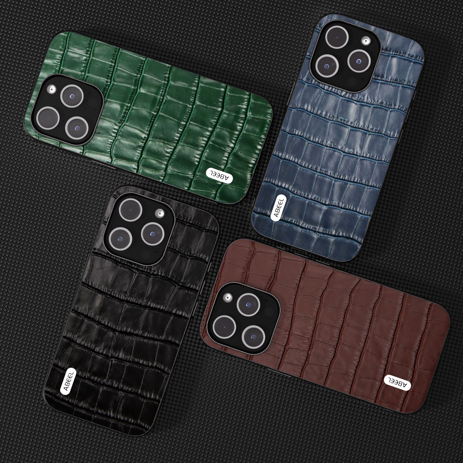 ABEEL Crocodile Texture Leather Phone Case For iPhone 15 Pro Max/iPhone 15 Pro/iPhone 14 Pro/iPhone 14 Pro Max. 