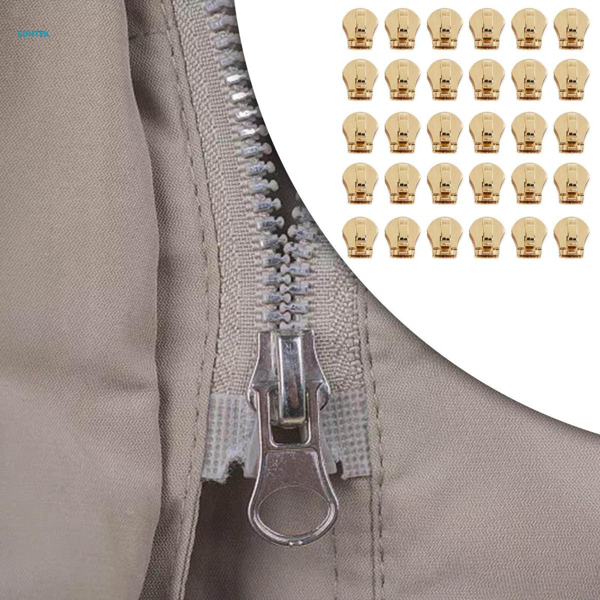 30Pcs Zipper Sliders Only #5 Zip Slides Metal Zip Pulls Not Included for Repairing Coats, Jackets