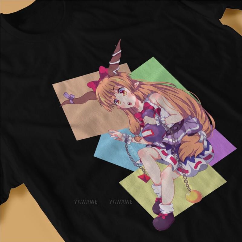 Touhou Project Game Newest TShirt for Men Suika Round Collar Pure Cotton T Shirt Distinctive Gift Clothes Streetwear. 