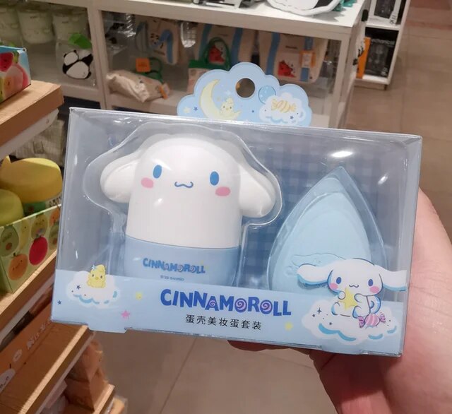 Sanrioed Cartoon Anime Beauty Powder Puff Melody Kuromi Cartoon Cinnamoroll Makeup Blender Sponge Cosmetic Puff Egg Beauty Tool