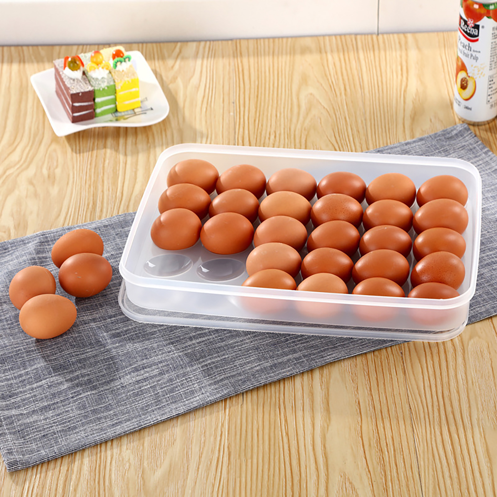 HelloWorld Egg Tray Marginal Uplift Convenient Translucent Durable Egg Holder. 