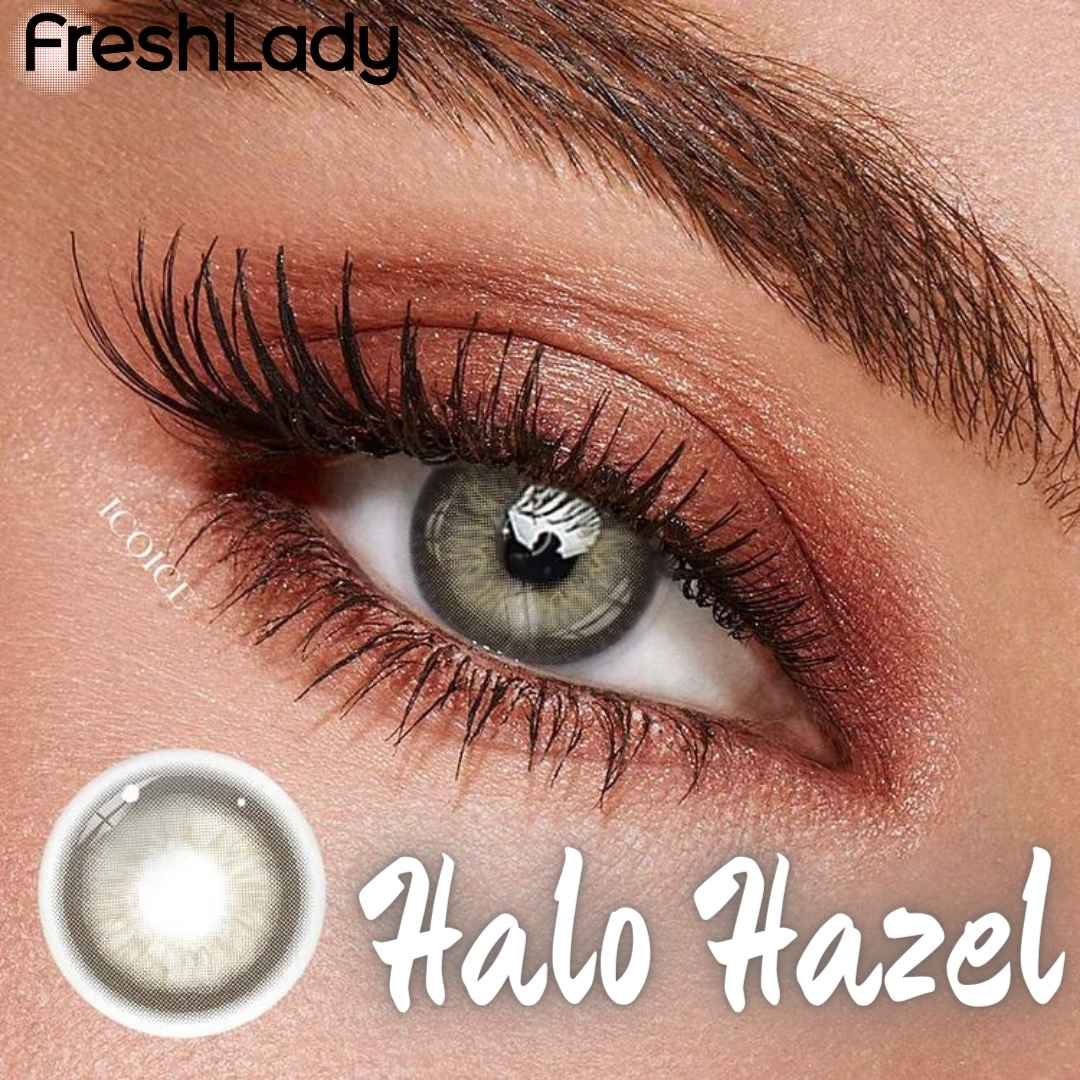 New Freshlady Halo Hazel Color Contact Lens With Regular Kit Box For Men & Women/Unisex.New Fashion Eye Exclusive. Freshlady Angelic Glow Series. #halo.hazel. 