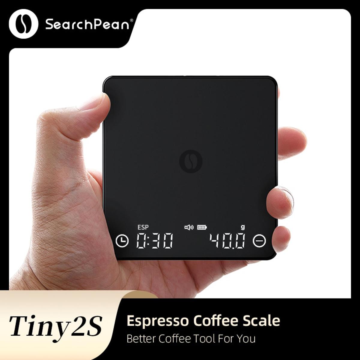 SearchPean Tiny2S Espresso Coffee Kitchen Scale Mini Smart Timer USB 2kg/0.1g g/oz/ml Send Pad Man Woman Gift