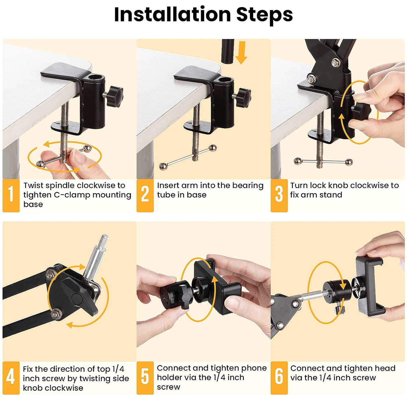 Flexible Arm Tripod For Phone Stand Table Folded Anchor 360° Rotation Online Desktop Laptop Video Live Overhead Shot Photography. 