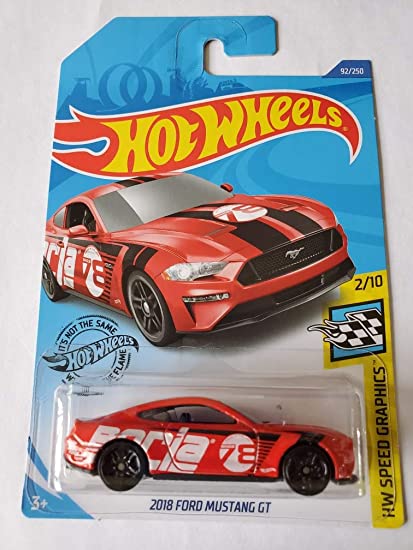 Hot Wheels (Mainline) 2018 Ford Mustang GT Borla Edition Red, Scale - 1:64