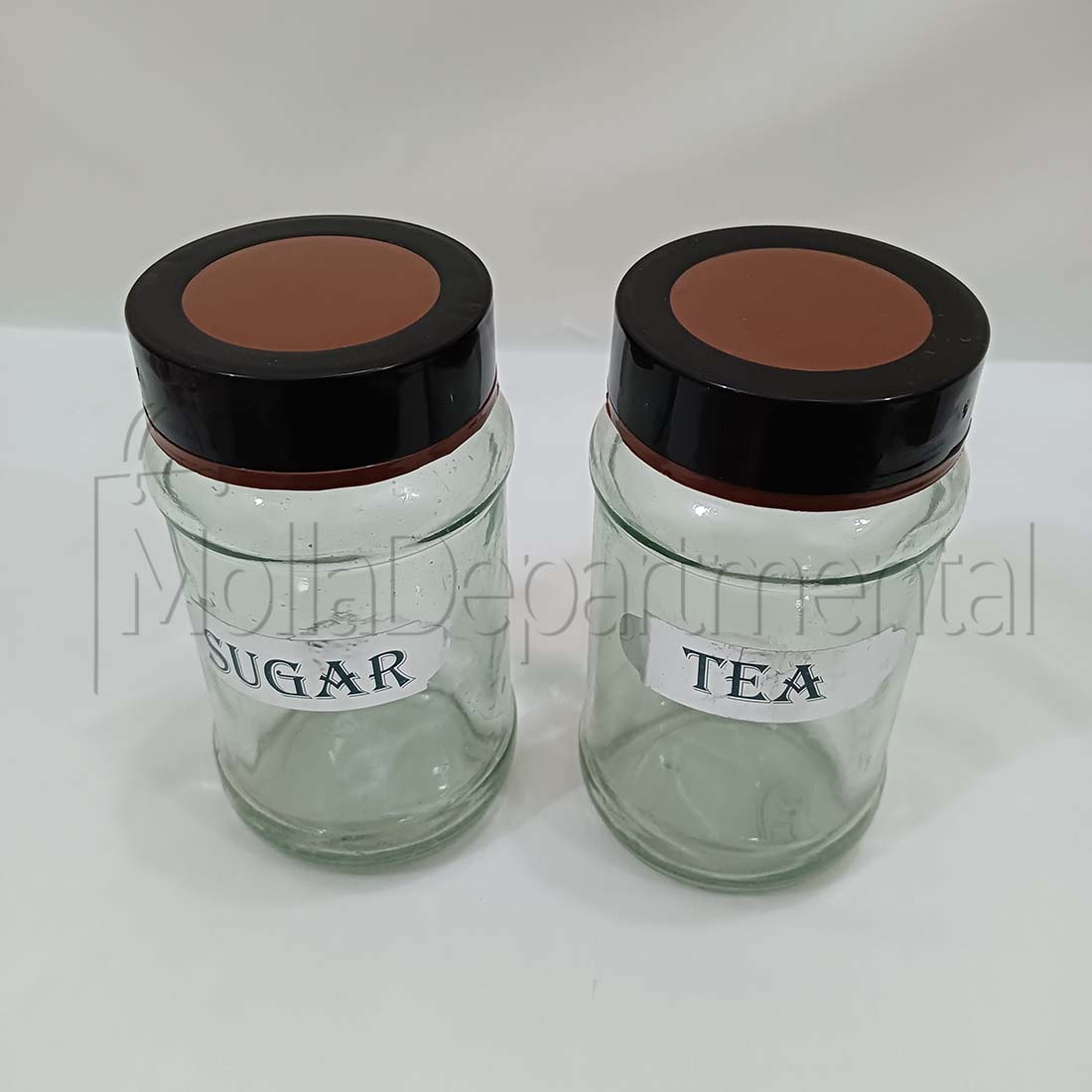 2 pcs Tea and sugar jar glass pot set for kitchen Tea and sugar pot Clear color glass pot. 
