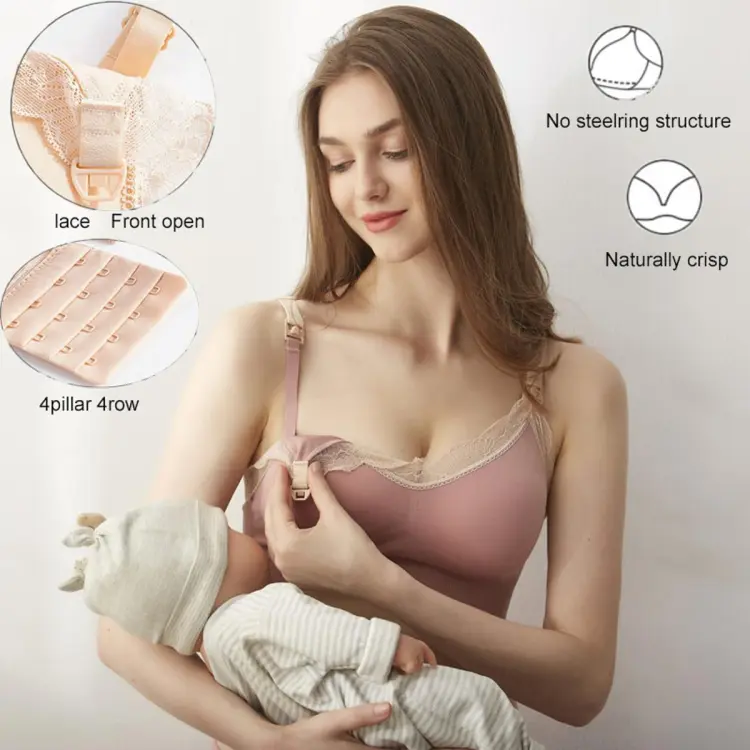 Pregnant Women's Nursing Bras, Seamless Supportive Breastfeeding Slightly  Stretch Comfy Maternity Bra For Daily Comfort Open Front Button