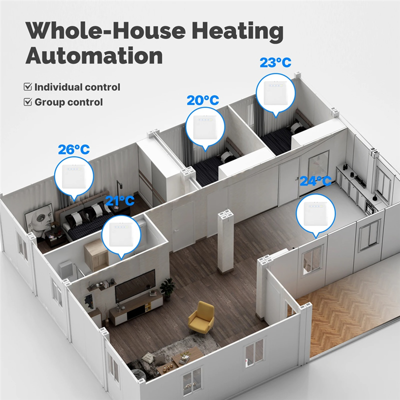Wifi Smart Thermostat for Pilot Wire Heating Radiator for Electricity Monitoring App Remote Control(A). 