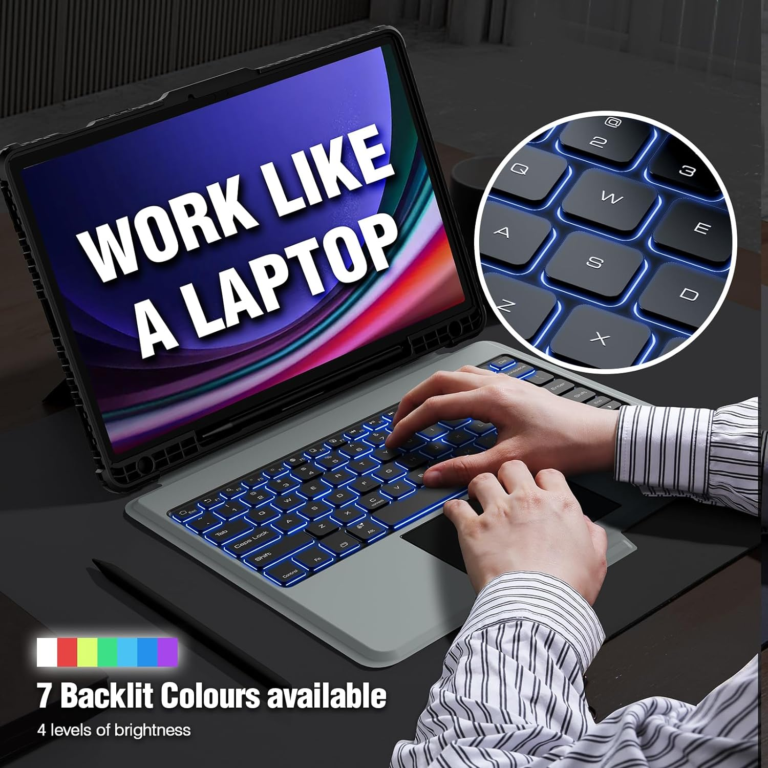 Magic Keyboard For Samsung Galaxy Tab S10+ Case Nillkin Backlight Bluetooth Keyboard Cover For Samsung Galaxy Tab S9/S9 + Cases. 
