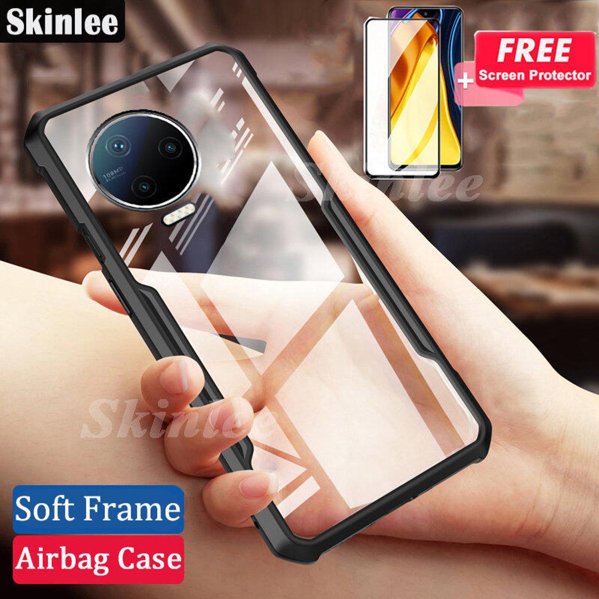 Phone Case Infinix Note 12 2023 Back Cover Transparent Phone Case Full Protection Phone Soft Armor for Infinix Note12 2023 Cover Cases + Tempered Glass Screen Protector Film