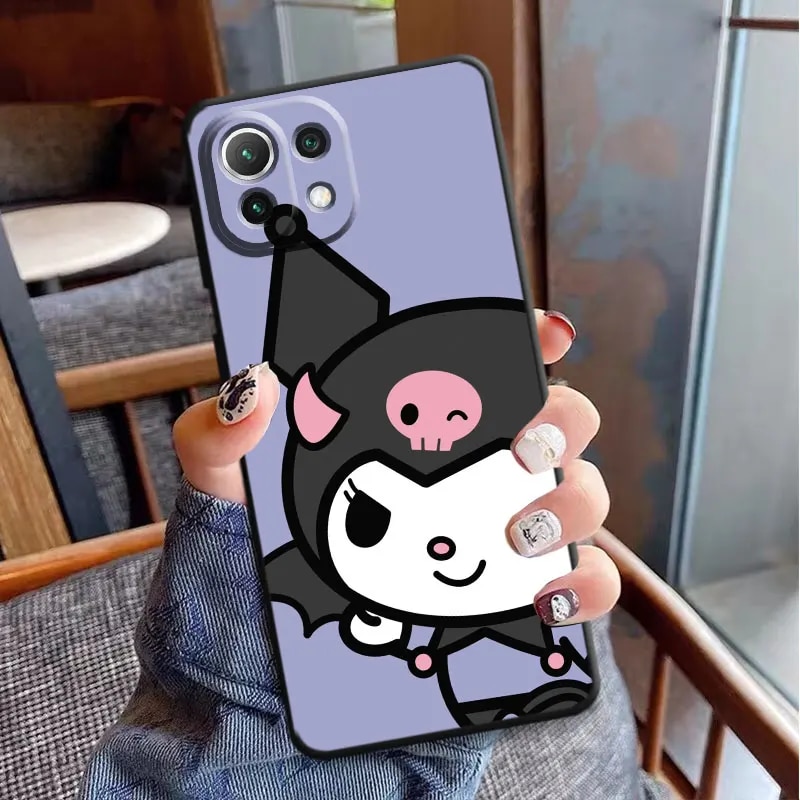 Hello Kitty kuromi Cover Shockproof Phone Case for Vivo V20 Y15 Y81 Y31 Y19 Y53 V17 S1 Y70 Y17 V21 Y20 Y11 Y72 5G Black Soft. 