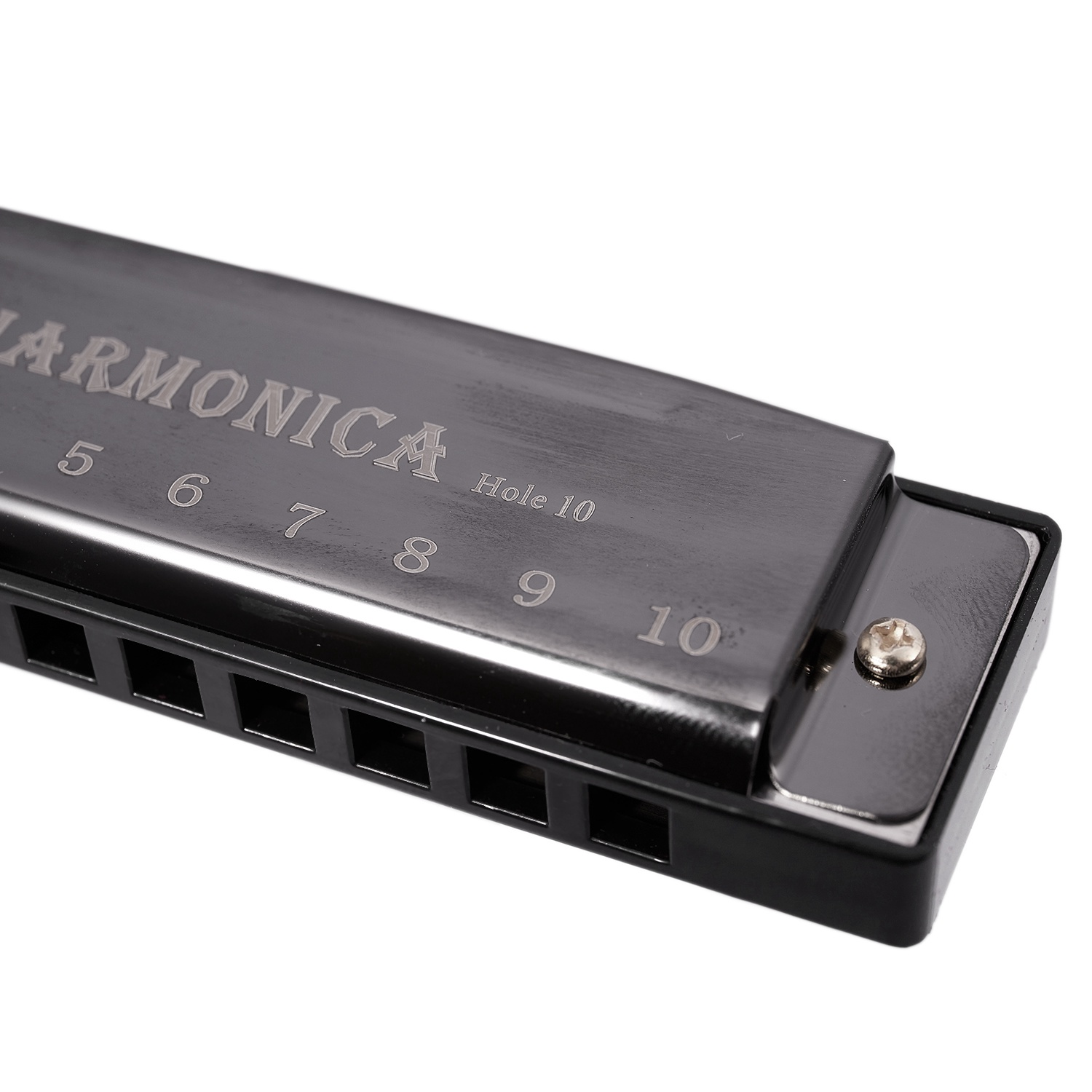 DMTS 10 Holes Key of C Blues Harmonica Musical Instrument Child Educational Toy with Case,Black. 