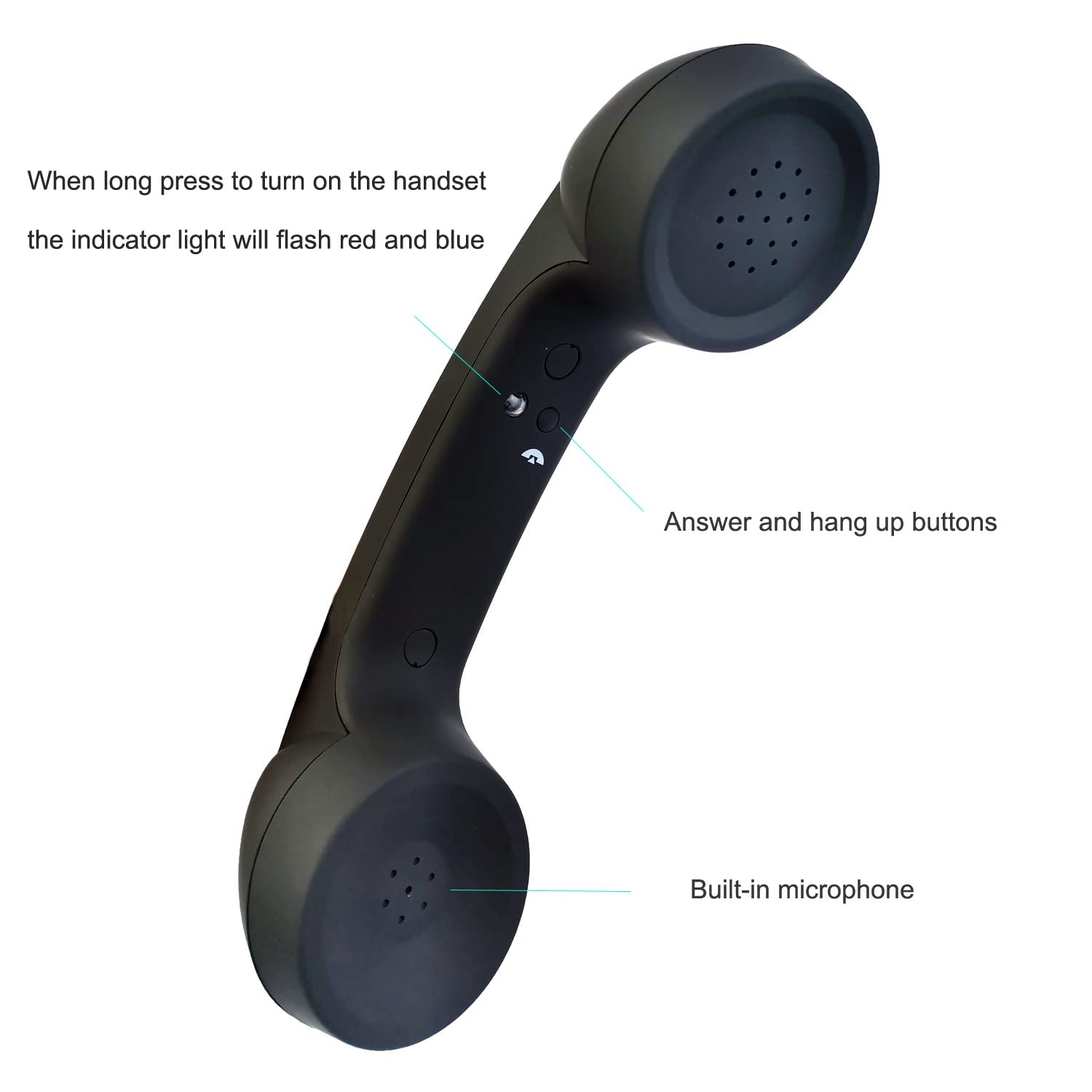Bluetooth Wireless Connection Retro Microphone External Phone Handset. 