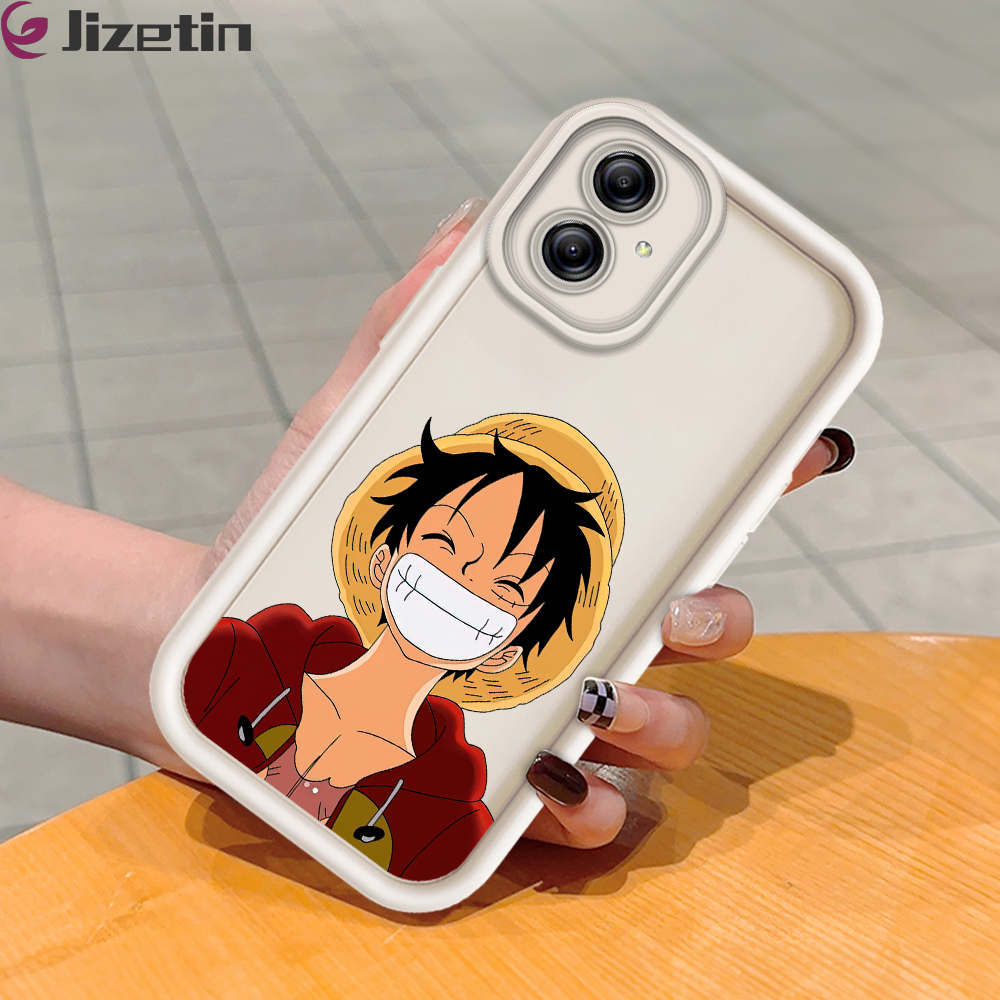 Jizetin for Samsung A04E Back Cover Silly Luffy Ladder Camera Soft Rubber Mobile Phone Case