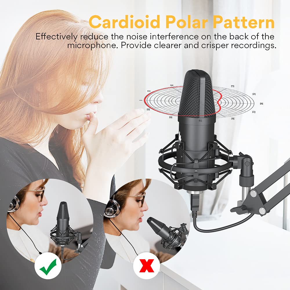 Maono AU-A04 Condenser USB Microphone Kit (Black). 