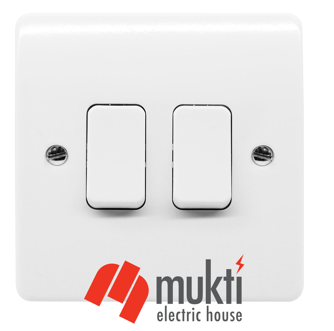 MK Made in UK LOGIC PLUS 2 Gang 10A Two 2Gang Switch Socket. 