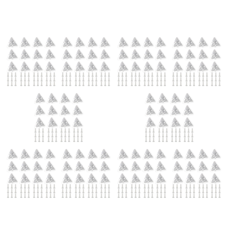 120Pcs Acrylic Corner Brackets with Semitransparent Screws Clear 3-Hole Right Angle Joint Brace Brackets