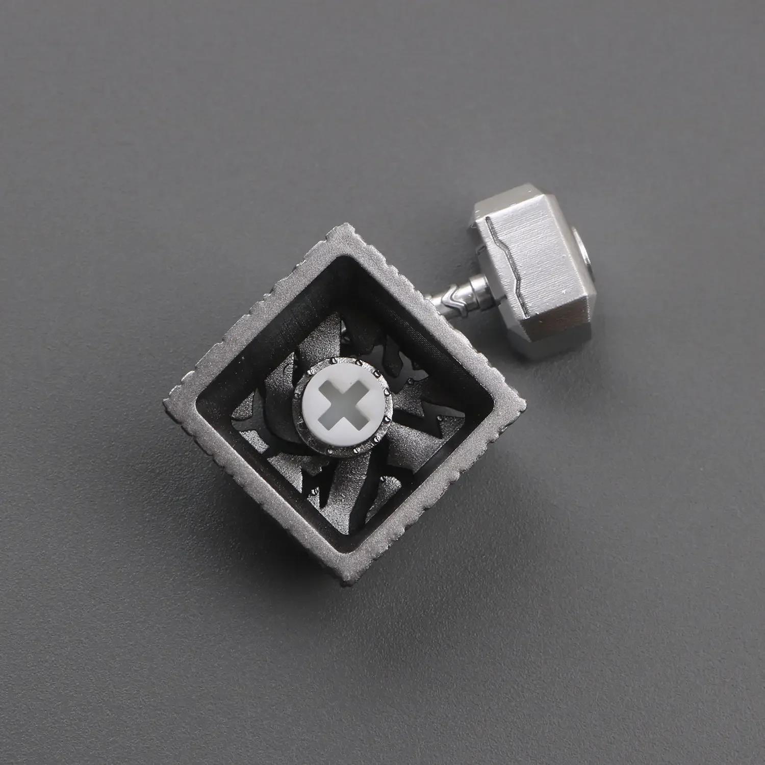 3D Stereoscopic Keycaps 2In1 Thor Hammer Resin Keycap Magnetic Transparent Keycap ESC Mechanical Keyboard Keycap. 