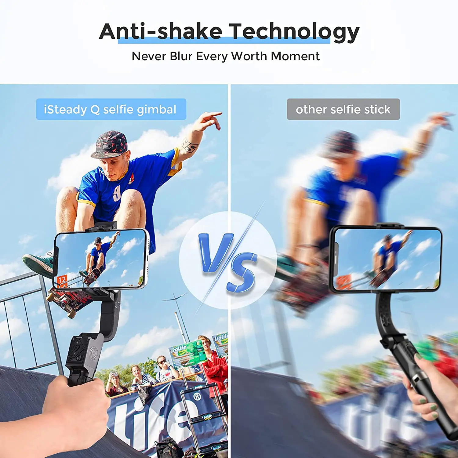 Hohem iSteady Q Handheld Gimbal Stabilizer Phone Selfie Stick Extension Rod Adjustable Tripod with Remote Control for Smartphone. 