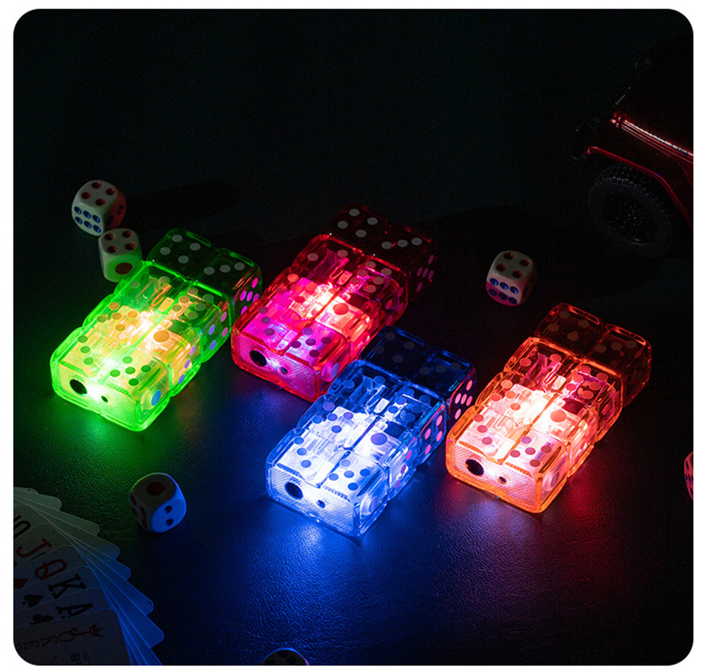 Cool Dice Lighter Red Fire Jet Flame Butane Torch LED Colorful Flash Windproof Gas Lighter. 